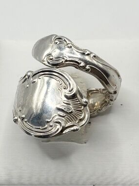 Silver Ornate Spoon Ring - Elegant Women's Statement Ring in Sterling Silver